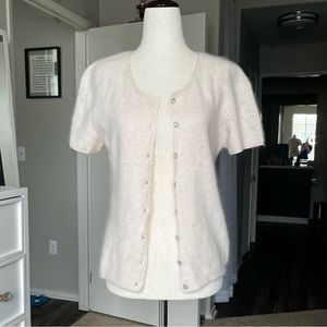 Light Pink Angora  Cardigan Sweater